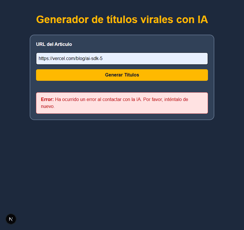 Error de comunicación